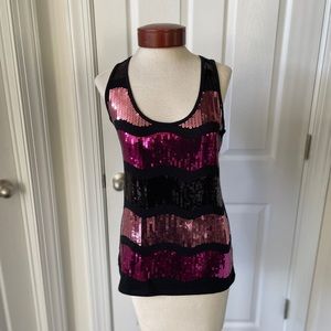 Pink Rose Colorful Sequined Tank NWOT
